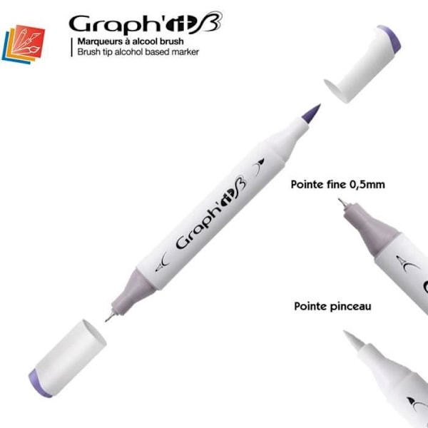 Graph'IT Brush Marker Alcohol Marker från Graph'IT - Lavendel - Dubbel spets Lavendel