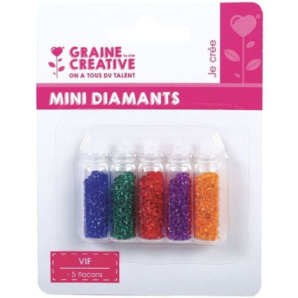 Graine Créative - Mikrokulor Mini diamanter klara 5 flaskor