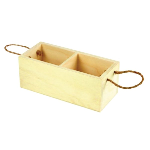 Träask med 2 fack 18 x 7 x 8 cm {Färg}
