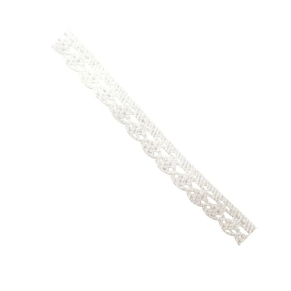 MégaCréa DIY - Vit bomullssnöre med blommor 1 cm x 2 m Vit