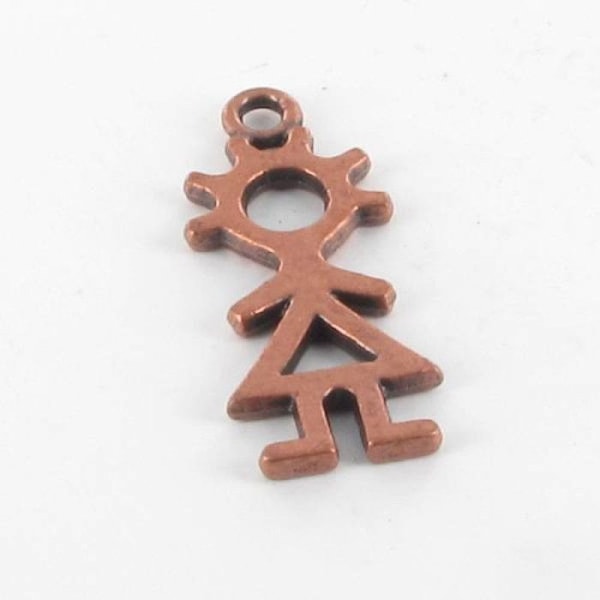 Metalcharms med flicka i koppar (10 stycken) Koppar