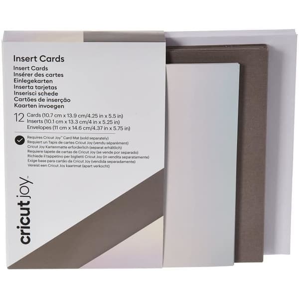 Cricut 12-pack A2-kort och -kuvert - grå och silver holografiska