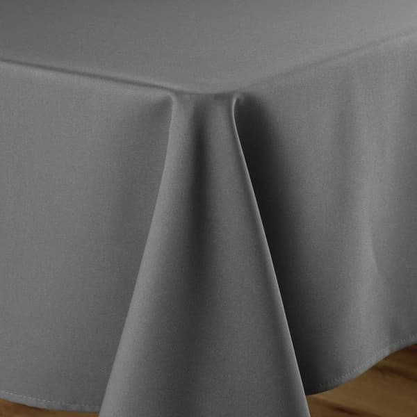 Duk rektangulär 140 x 200 cm – Polyester uni Essentiel – Betong – Fållad kant Grå