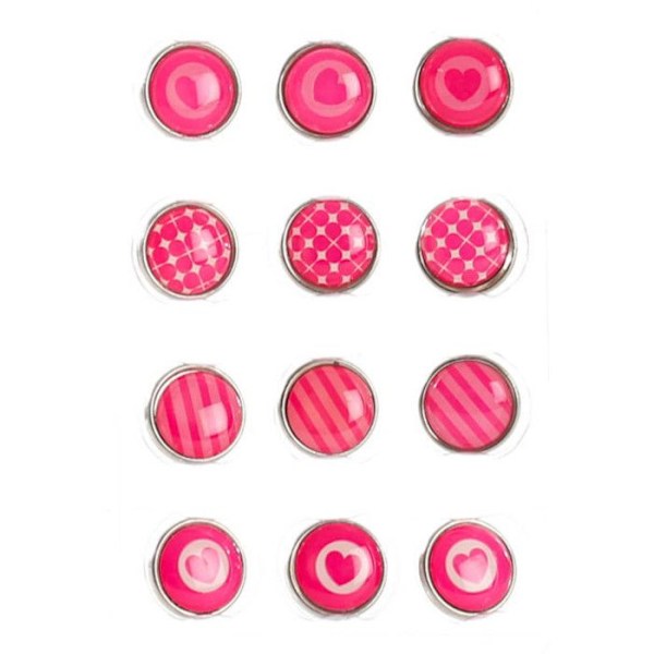 Epoxymagnet mini Ø12mm Rosa 12 stycken