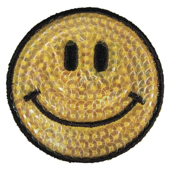 Patch Smile, 5cm för att stryka, 1st. Gul