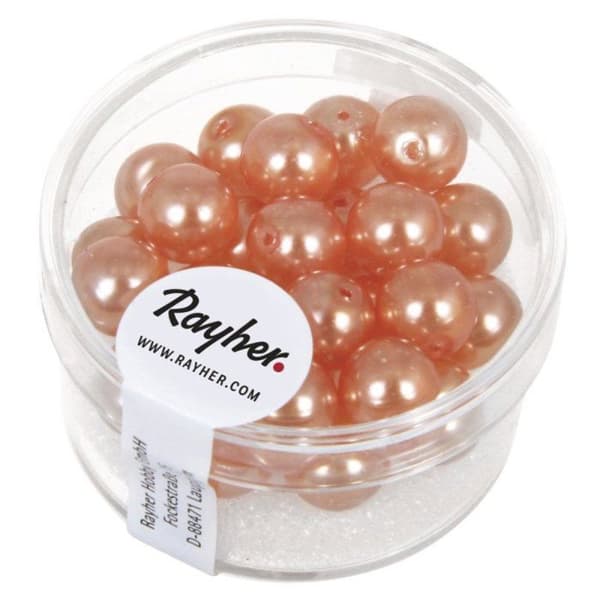 Rayher - Pärla med pärlemor Renaissance 8 mm 25 stycken - Persika