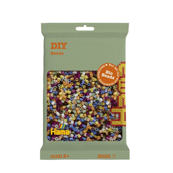 3 000 MIDI standardpärlor (Ø5 mm) BIO mix 10 färger blanda 10 färger