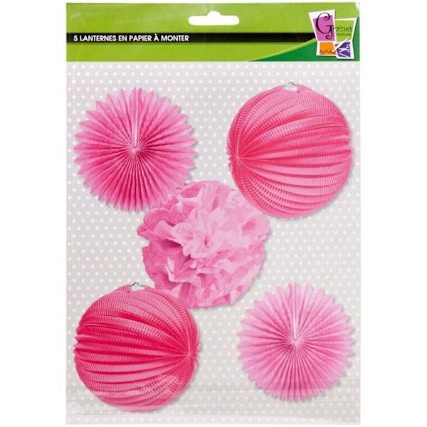 Lyktor - Ej specificerat - DIY-montering - Rosa - 5 stycken - Elegant dekoration Rosa