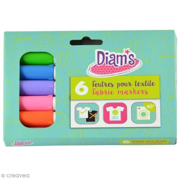 Permanent markers - DIAM'S - Roligt - Multikolor - Set om 6 - För 3 år och uppåt Flerfärgad
