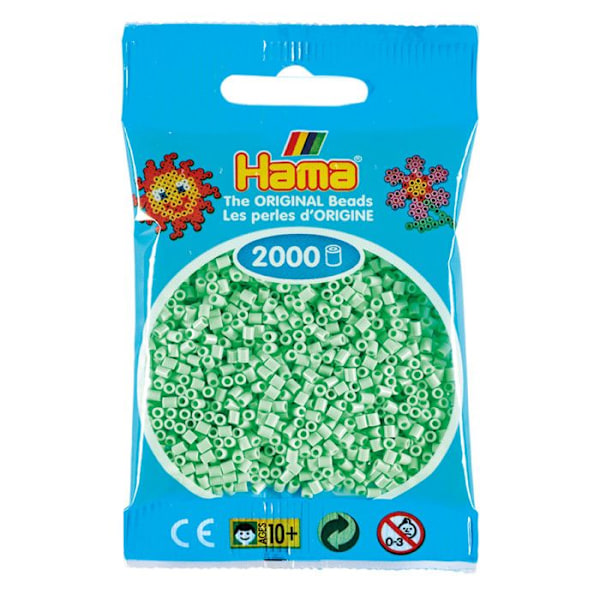 2 000 mini pärlor (små pärlor Ø2,5 mm) Pastellmint Pastell mynta