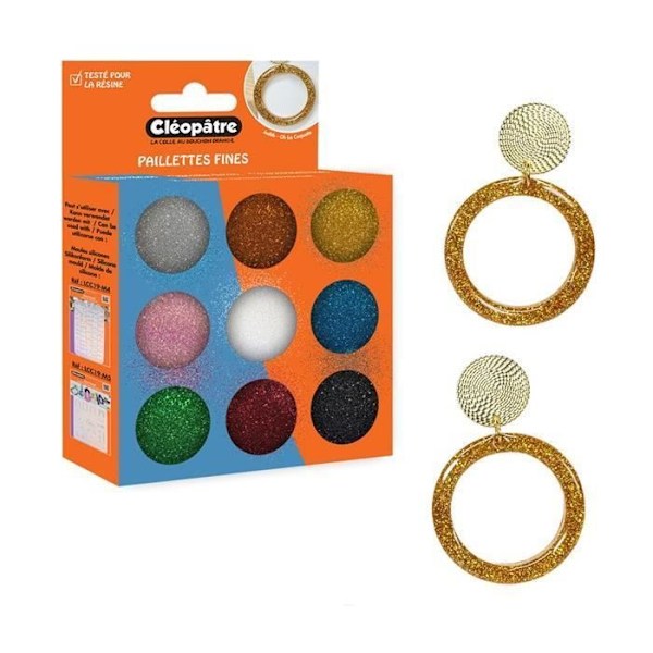 Tillbehörslåda - Ej specificerat - Fina och glänsande glitter - 9 färger - Resin - Kreativitet