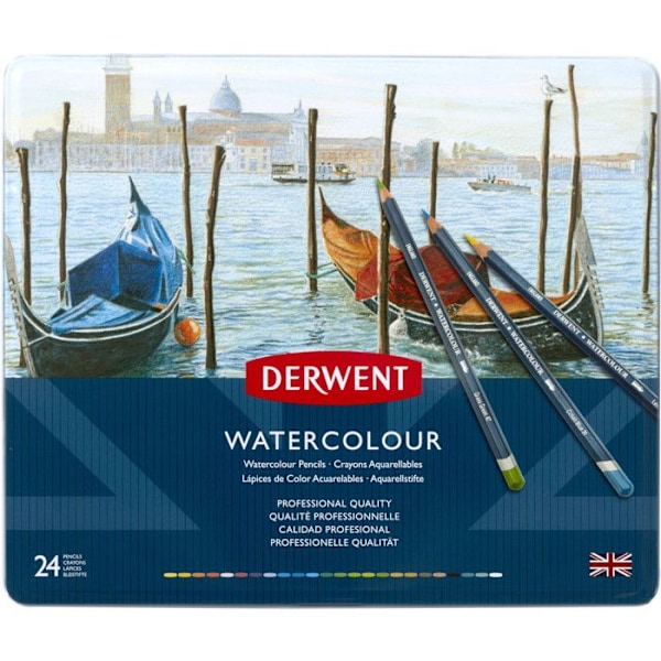 Derwent Metal Box 24 akvarellpennor