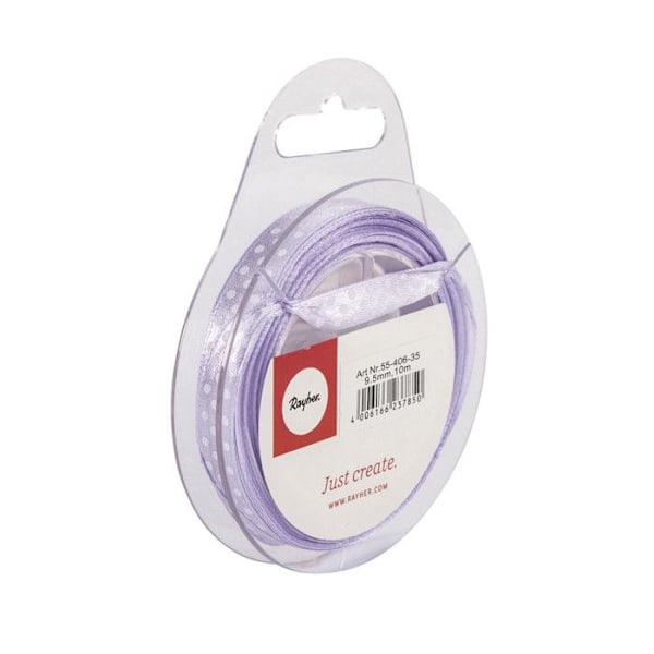 Satinband med prickar Lila 9,5 mm 10 m Lila