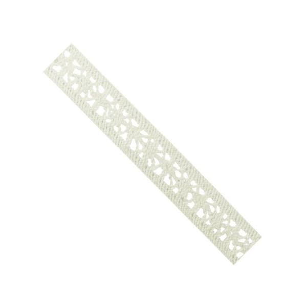 MégaCréa DIY - Vit bomullssnöre med blommor 1,8 cm x 2 m Vit