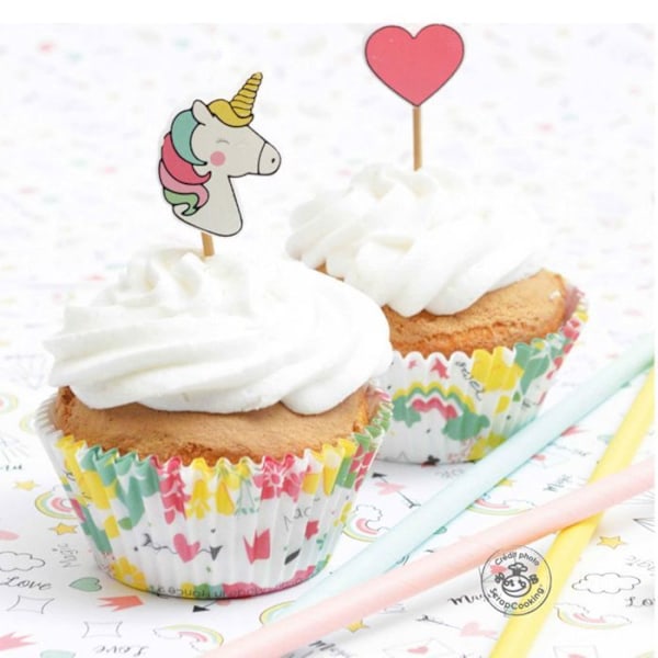 24 lådor + 24 “Unicorn” tårt toppers