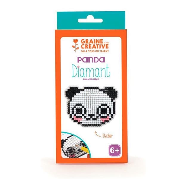 Panda Diamond Mosaic Kit - Creative Seed - Barn - Röd - 6 år - Vit Vit