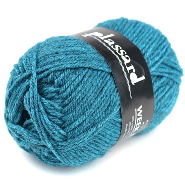 Stickgarn Week End 3186 Blågrön Melange 50% Ull Anka Blå Kina
