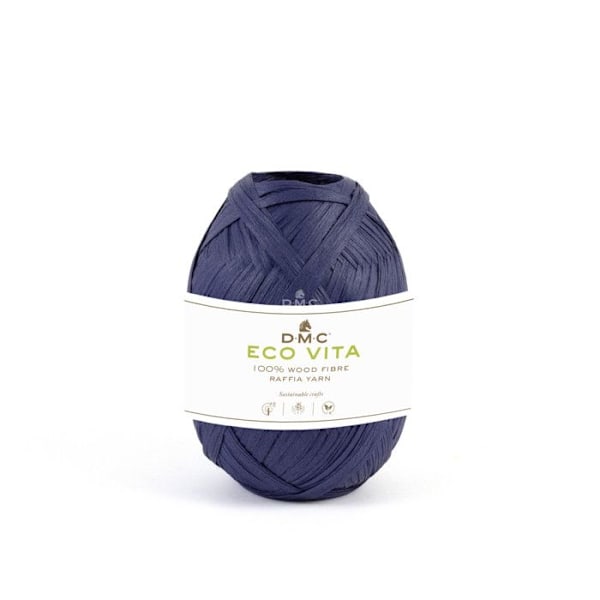 Raffia Eco Vita Raffia 50g Stickning Virkad Macramé Weaving Col. 071 Blå