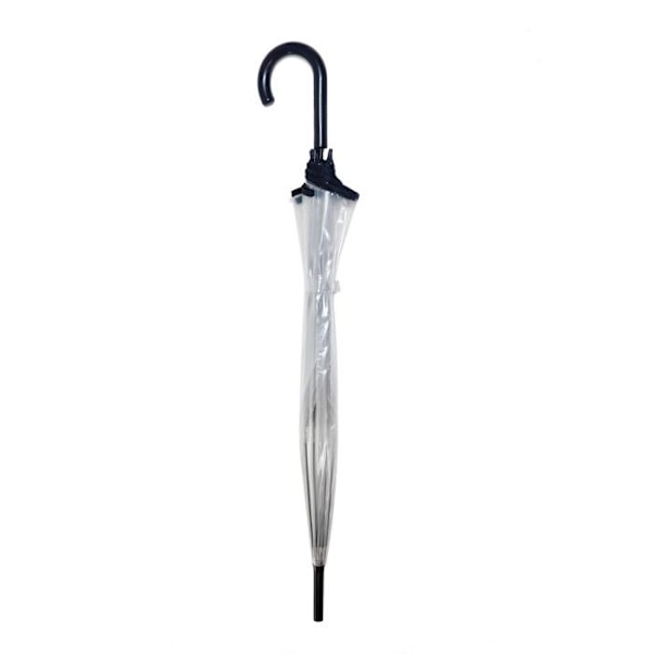 Transparent paraply enkel svart finish Färglös