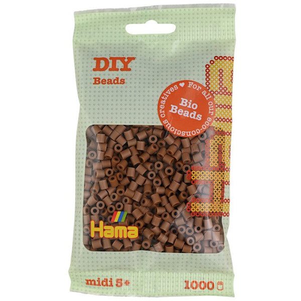 1 000 MIDI standardpärlor (Ø5 mm) ORGANISK glänsande brun kanderad kastanj