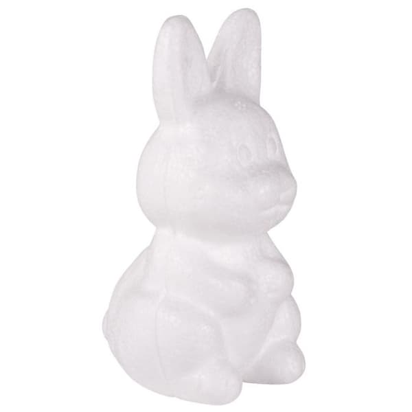 Ställande polystyrenkanin, 8 cm Vit