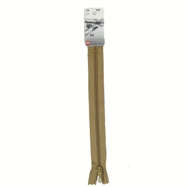 Ej separerbar plastdragkedja, fin (Z51) - 25 cm 940 Antilop beige