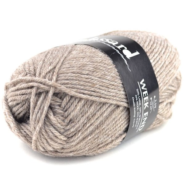 Stickgarn Week End 3185 Grå Brun 50% Ull Gråbrun