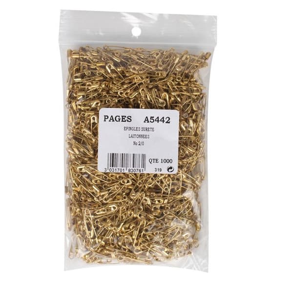 SÄKERHETSNÅL BRASS N°2/0 19MM 1000ST Mässing