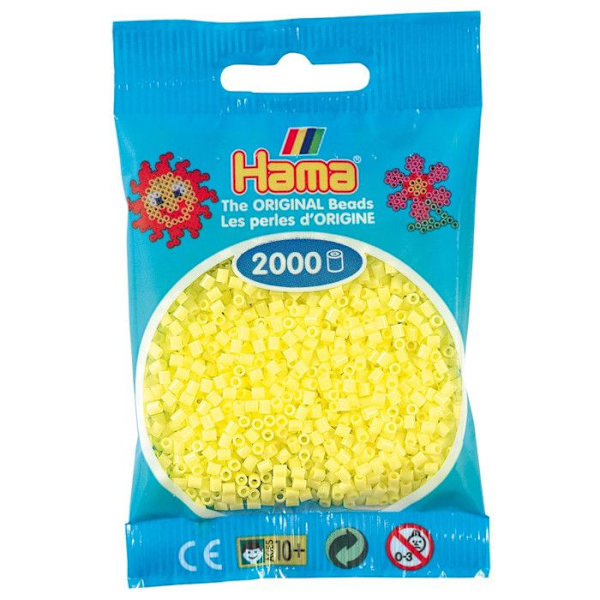 2 000 mini pärlor (små pärlor Ø2,5 mm) gul pastell pastellgul