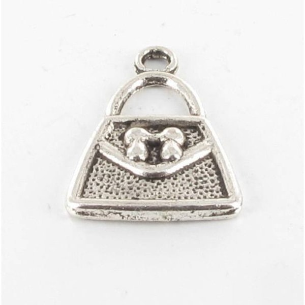 Metallisk charm handväska silver (10 stycken) Silver