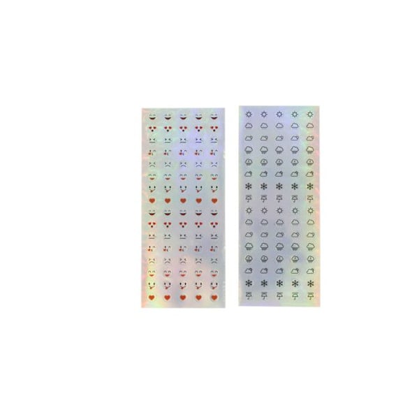 Klistret holografiskt smiley emoji och väder 160 bitar
