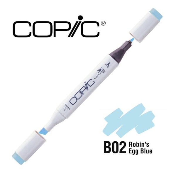 Copic - Alkoholbaserad Copic Marker B02 Robin's Egg Blue B02 Robins äggblå