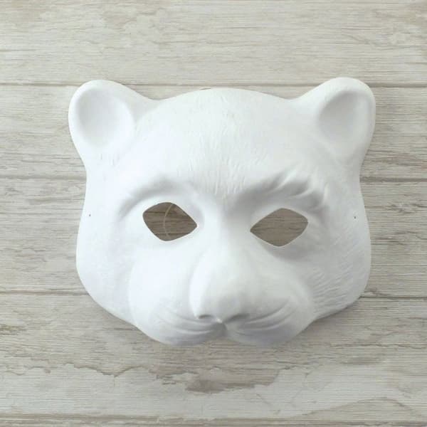 KATT 1/2 ANSIKTSMASK VIT