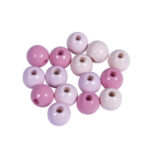 Polerade träpärlor 8mm Rosa toner 84 stycken Rosa toner