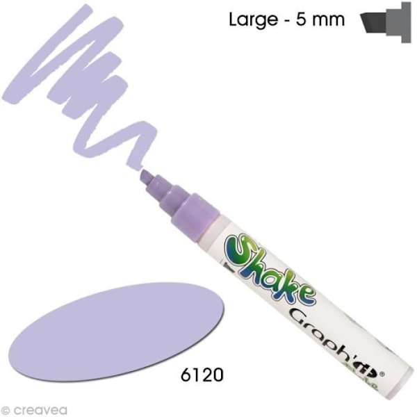 Graph'it shake 5 mm Graph'it Shake vattenbaserad färgmarkör, - Färg: Lilablå - Kod: 6120 - Tips: bred - ou