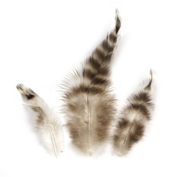 Hönsfjäder Chinchilla 7,5/9 cm 3 g