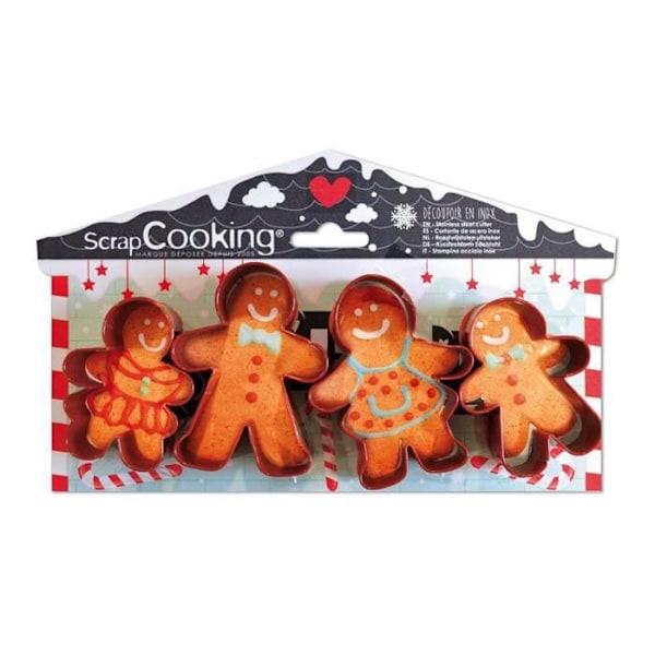 4 kakformar - Pepparkakor Vit