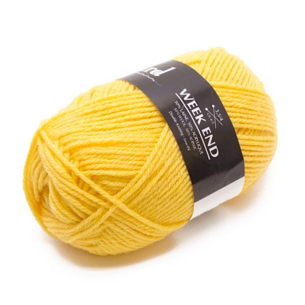 Stickgarn Week End 1344 Gul 50% Ull Gul
