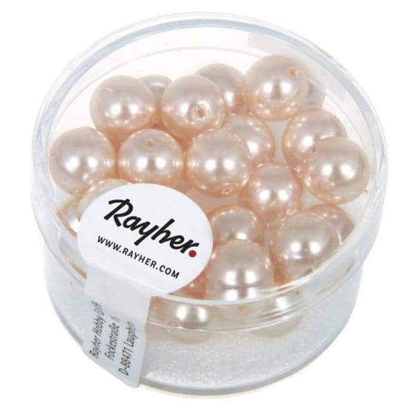 Renaissance Glaspärlor, 8mm ø, rosé, låda 25 st rosa