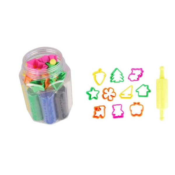 Kit för leklera för barn 8 färger + 11 tillbehör {Färg}