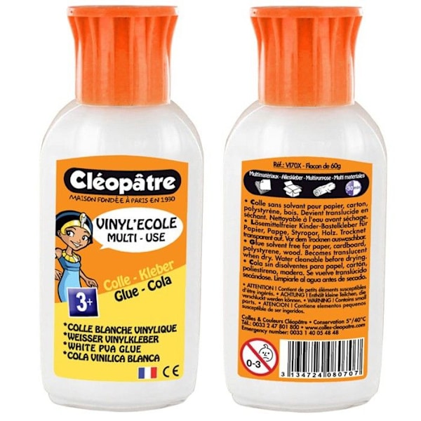 Kollektion vinyl - Kleopatra - VI70X - Flaska 60 ml - Snabbt grepp - Skolbruk Vit