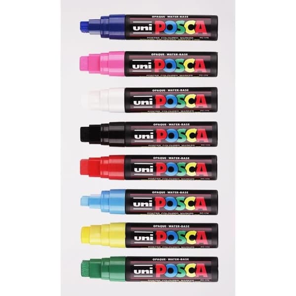 Extra stor målarpenna - POSCA - POSCA - Vit - Avfasad rektangulär spets - Linjebredd 15 mm Vit