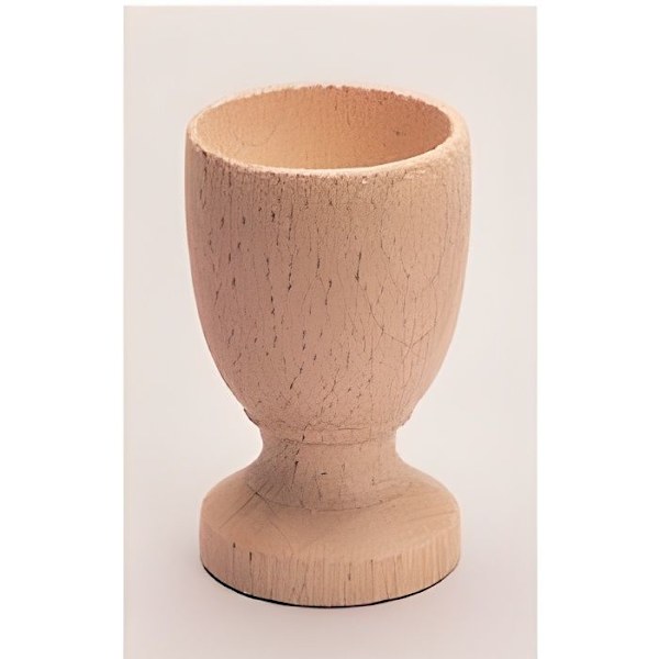 Trä äggkopp - Äggkopp - H 7 cm - Diam 4 cm - Brun