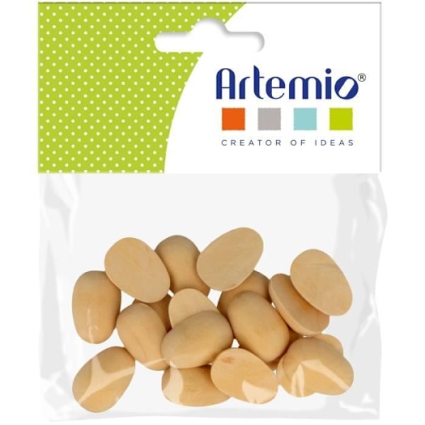 Set med mini halva träägg - 2,2 x 1,6 cm - 18 st