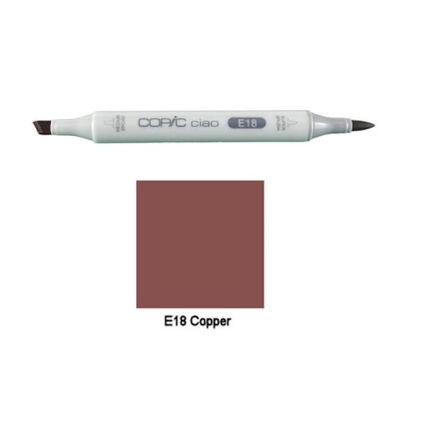 Markör - COPIC - Ciao - Dubbel spets - Brun E18 Koppar - Vattenfast - Opaque Marron E18 Koppar