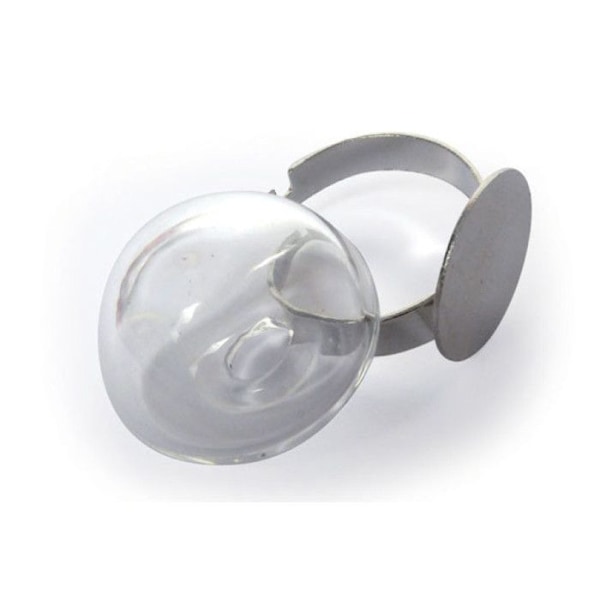 Glasglobering Halvglobe Silver