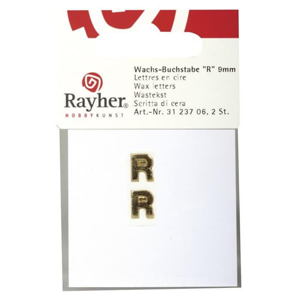 Vaxbokstäver - RAYHER - R - Guld - 9mm - 2 stycken