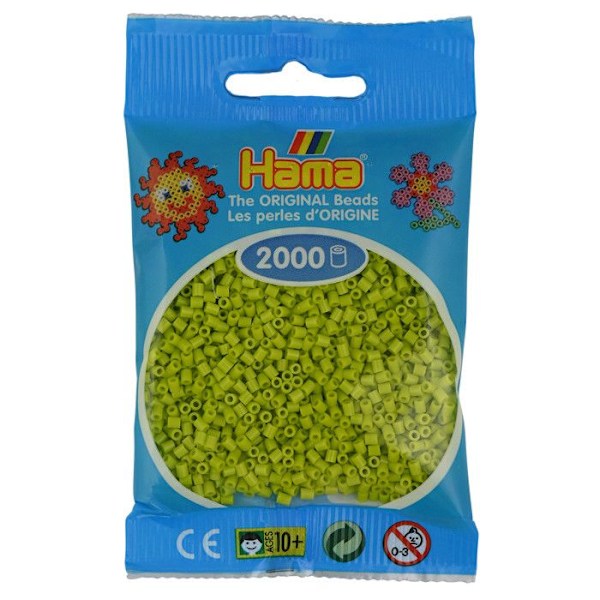 2 000 minipärlor (små pärlor Ø2,5 mm) lime kalk