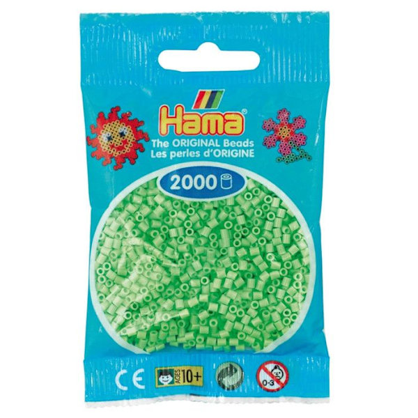 2 000 mini pärlor (små pärlor Ø2,5 mm) pastellgrön