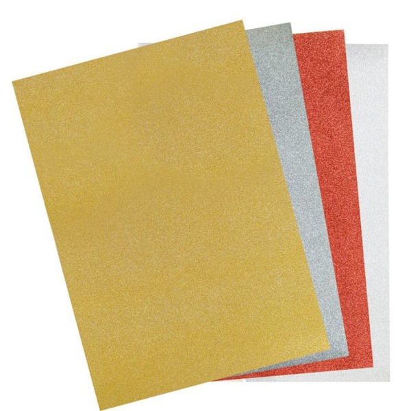 Termoplastisk gummimousse glittrig 6 ark glitter